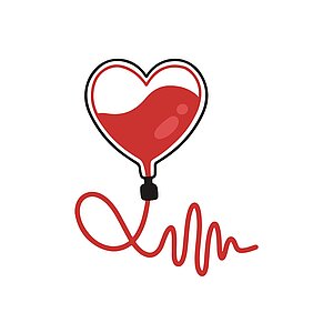 Ein rotes Herz, das wie ein Luftballon geformt ist und an einer Schnur hängt, mit einem EKG-Linien-Muster darunter. Das Bild symbolisiert Liebe und Gesundheit.